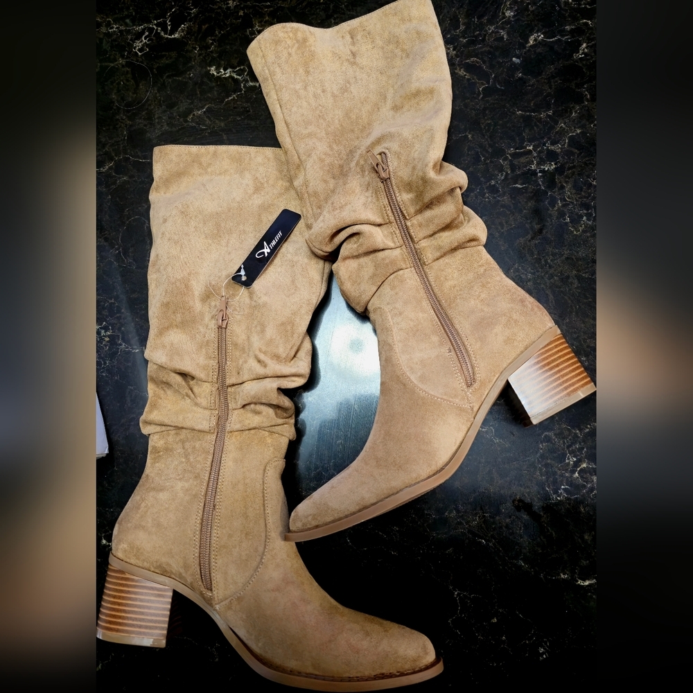Women's Tall Block Heel Boots Fashion Boot